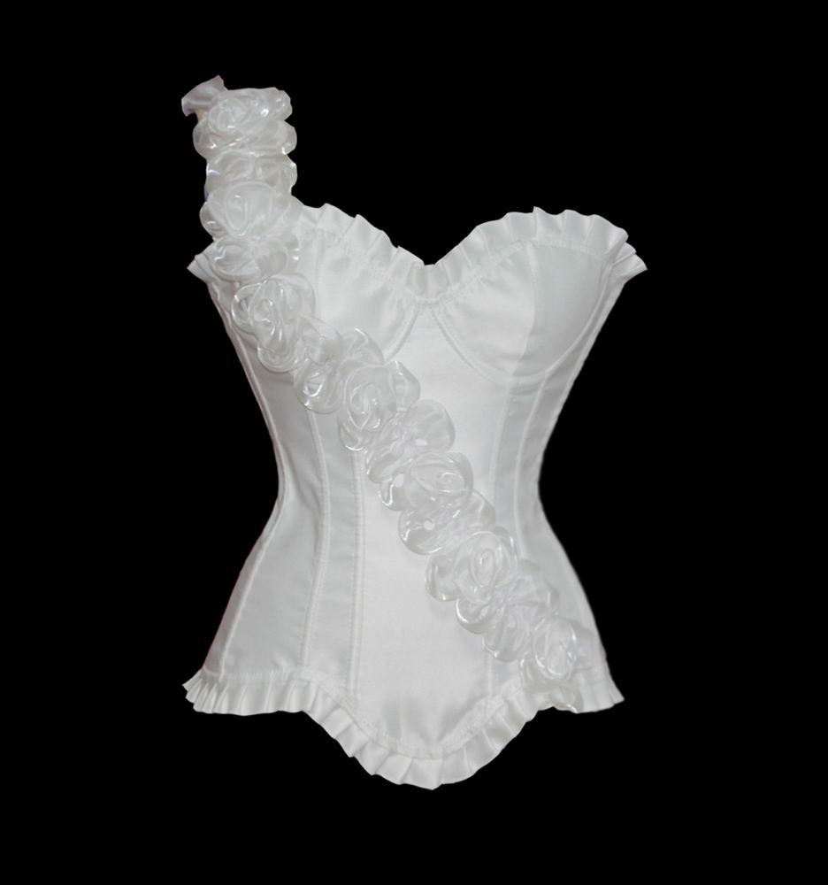 White Noble Shiny Satin Corset